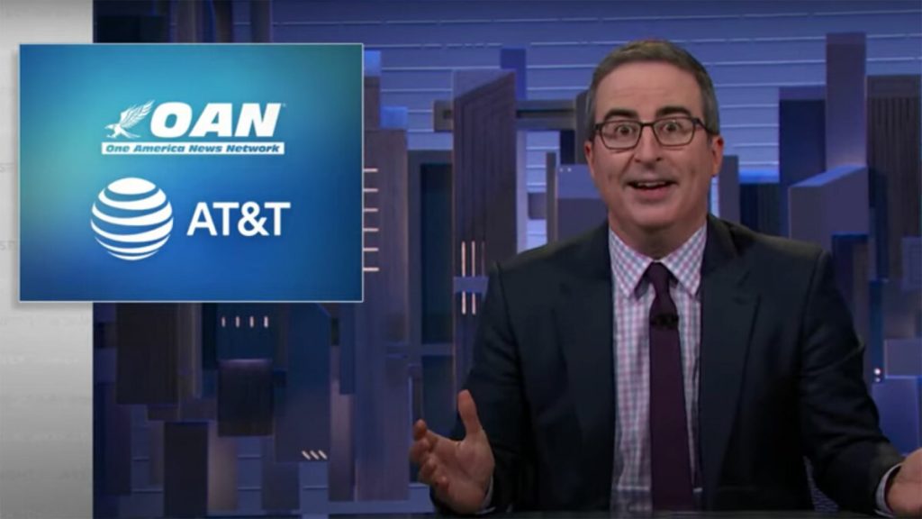 John Oliver has some very blunt words for his boss AT&T over links to OAN