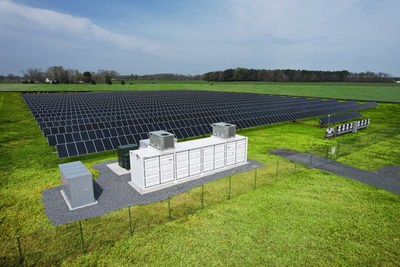 One of Convergent Energy + Power’s five solar-plus-storage systems in Maryland.