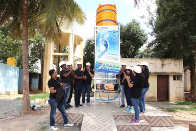 Automation Anywhere's collaborated with Planet Water India Foundation to install AquaTower water filtration system at the Government Higher Primary School in Doddahulluru