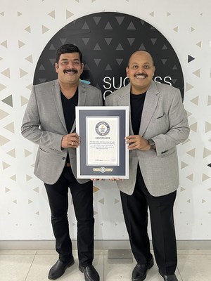 Success Gyan Founders Surendran J & Praveen Jayasekar with the GUINNESS WORLD RECORDS® title