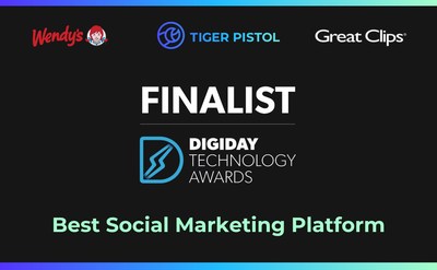 Tiger Pistol, the back-to-back winner of the Digiday Technology Awards Best Social Marketing Platform in 2019 and 2020, has been named a finalist for the 2022 Best Social Marketing Platform award. Tiger Pistol is recognized twice in the category for its work with industry-leading franchise brands Wendy's and Great Clips.