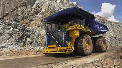 The proof-of-concept hydrogen powered ultra-class mine haul truck at Anglo American's Mogalakwena Platinum Group Metals mine in South Africa. The truck has successfully completed its mission to demonstrate the potential of zero emission haulage after one full year of operational trials. Image courtesy of Anglo American.