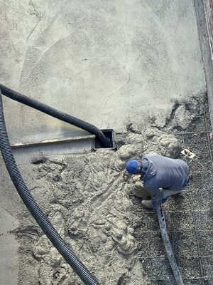 20 tons of C-Crete's zeolite-based concrete was poured in an outdoor slab-on-grade foundation in Seattle. Photo credit: Don Davies.