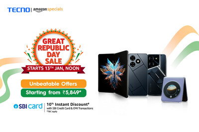 Jaw-Dropping Deals on TECNO Smartphones on the Amazon Republic Day Sale! (PRNewsfoto/TECNO)