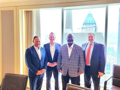 The Zoetic Global team visiting buildings throughout New York City. Pictured above: (left to right) Scott Gorley – President Zoetic Global; Bob Thayer – President Zoetic Energy; Jerome Ringo - Co-Founder & Executive Chairman Zoetic Global; Christopher Mizer - Vice Chair Zoetic Carbon.